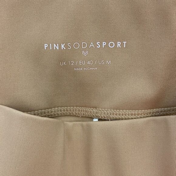 Pink Soda Sport Women's Nude Elastic Waistband High Waist Leggings Size Medium - Picture 10 of 12